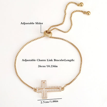 Hollowed Out Cross Bracelet
