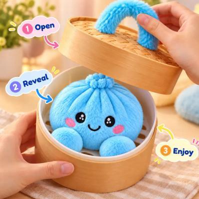 Dumpling Plush Blind Box with Steamer Basket